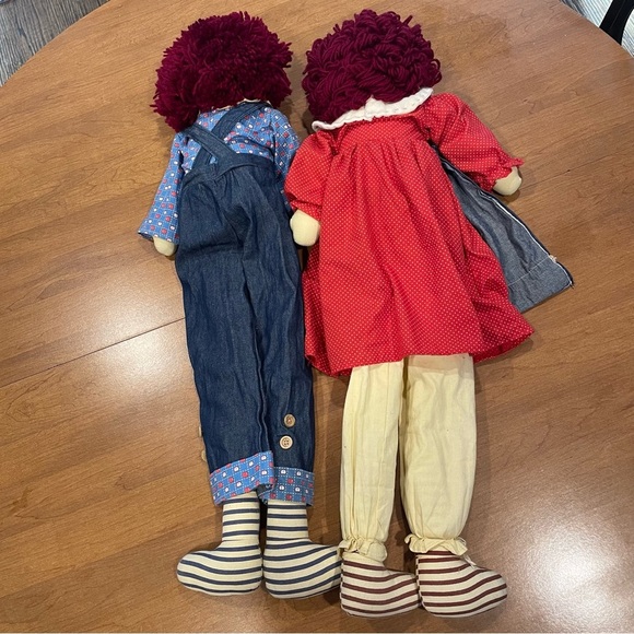 Vintage 1980's Raggedy Ann and Andy Doll Shelf Sitters - Picture 10 of 10